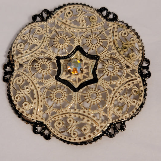 Vintage Western Germany Filigree AB Brooch