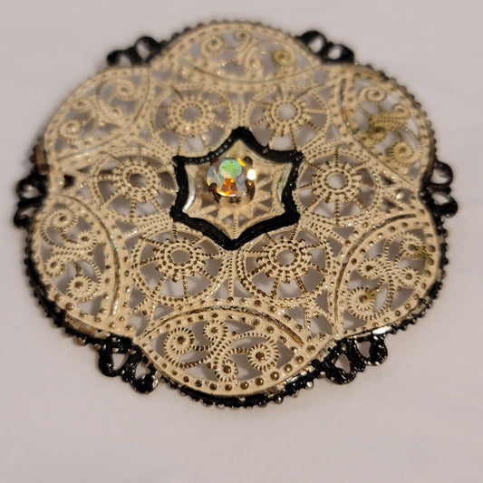 Vintage Western Germany Filigree AB Brooch
