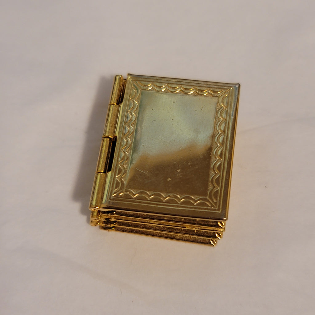 Vintage Gold Tone Photo Book Locket