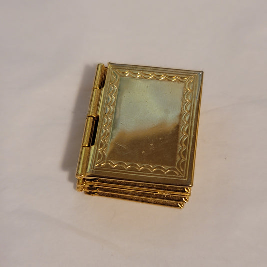 Vintage Gold Tone Photo Book Locket