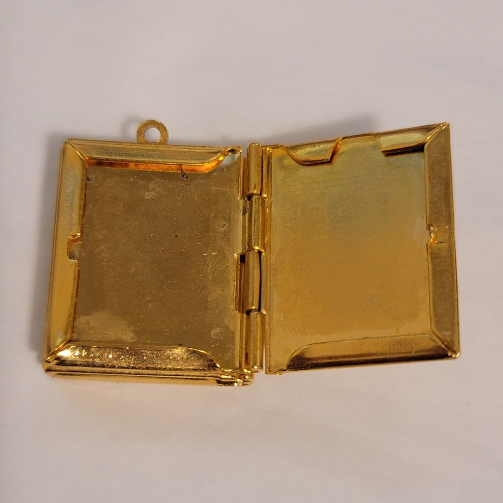 Vintage Gold Tone Photo Book Locket