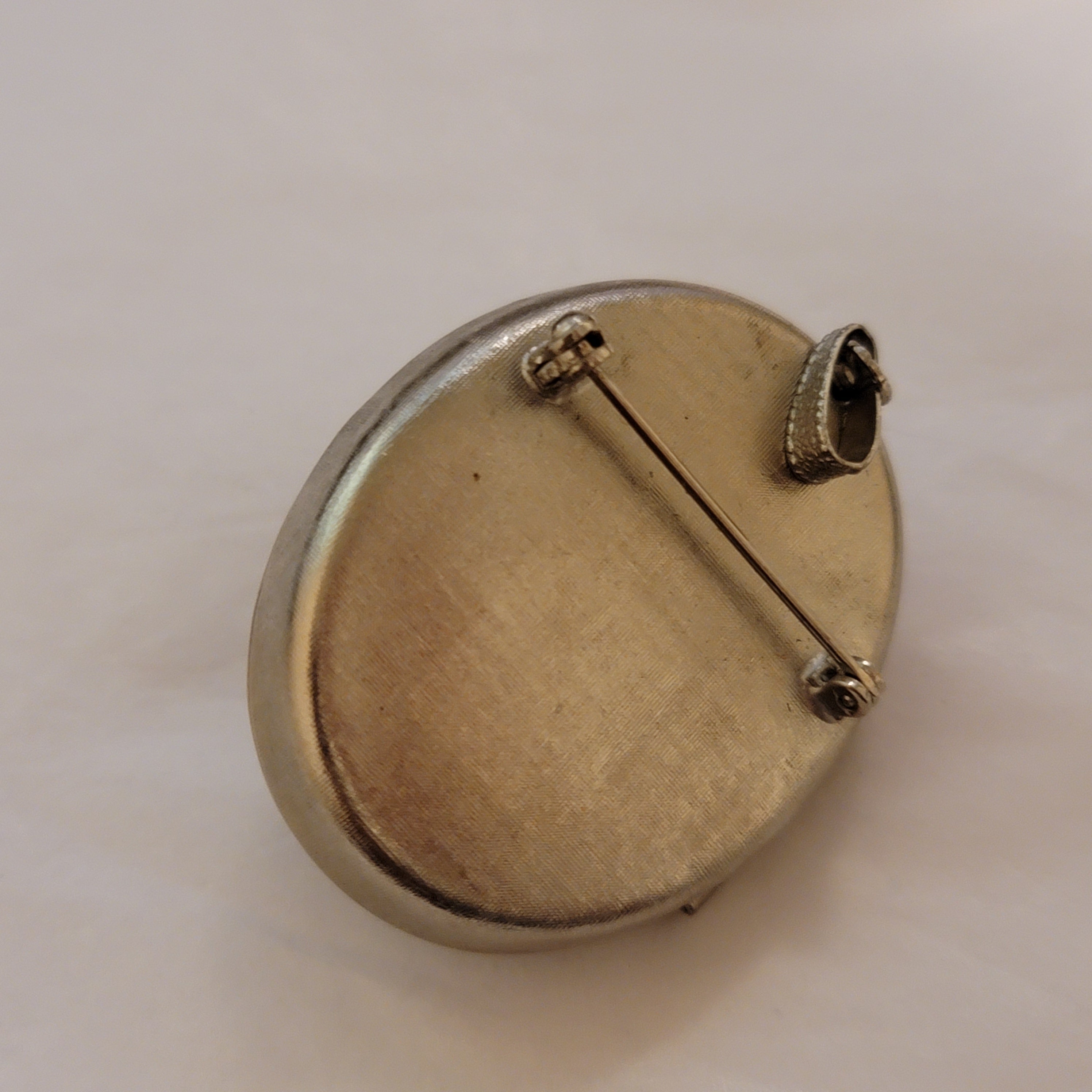 Vintage Silver Tone Perfume Locket Brooch