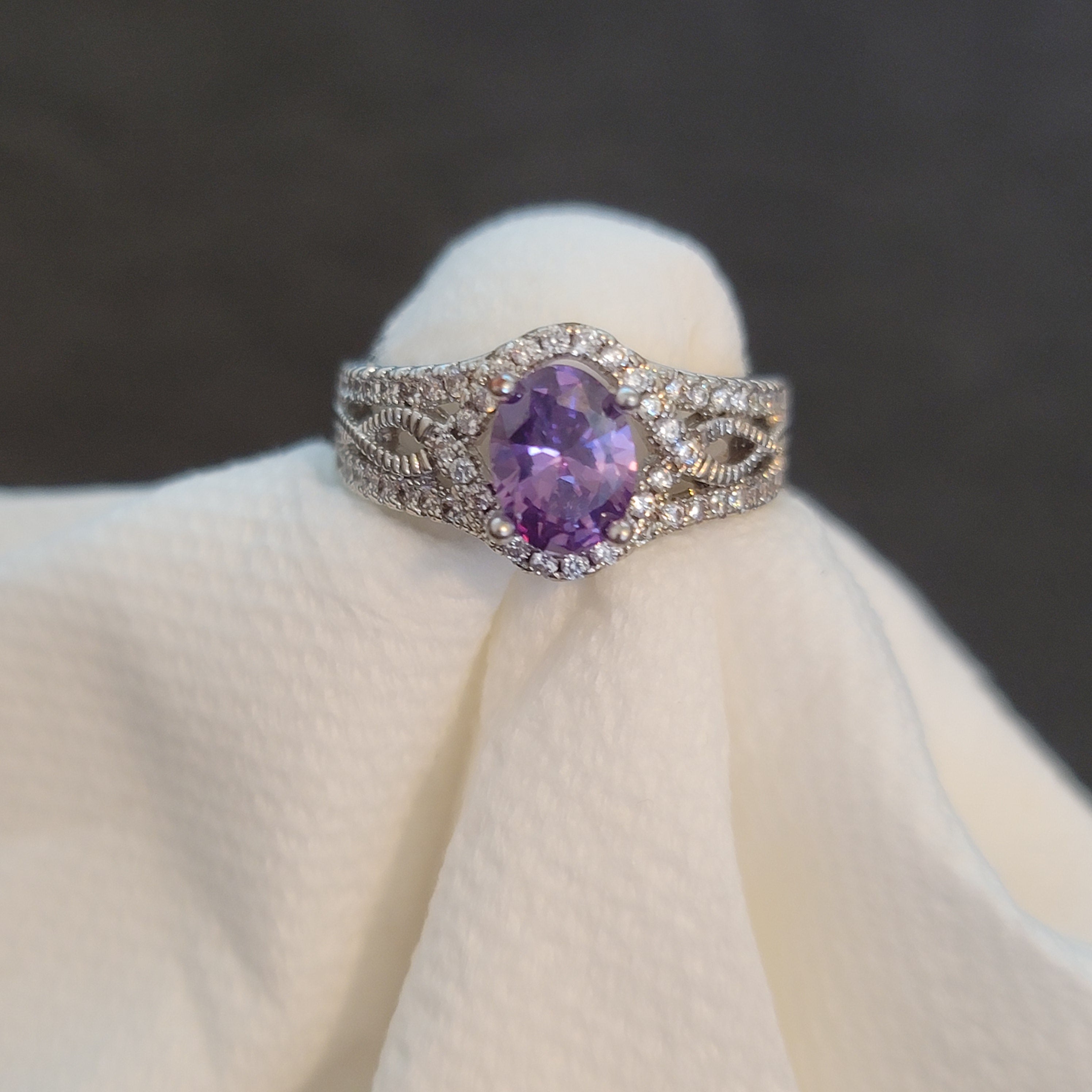 Silver Tone Cocktail Ring