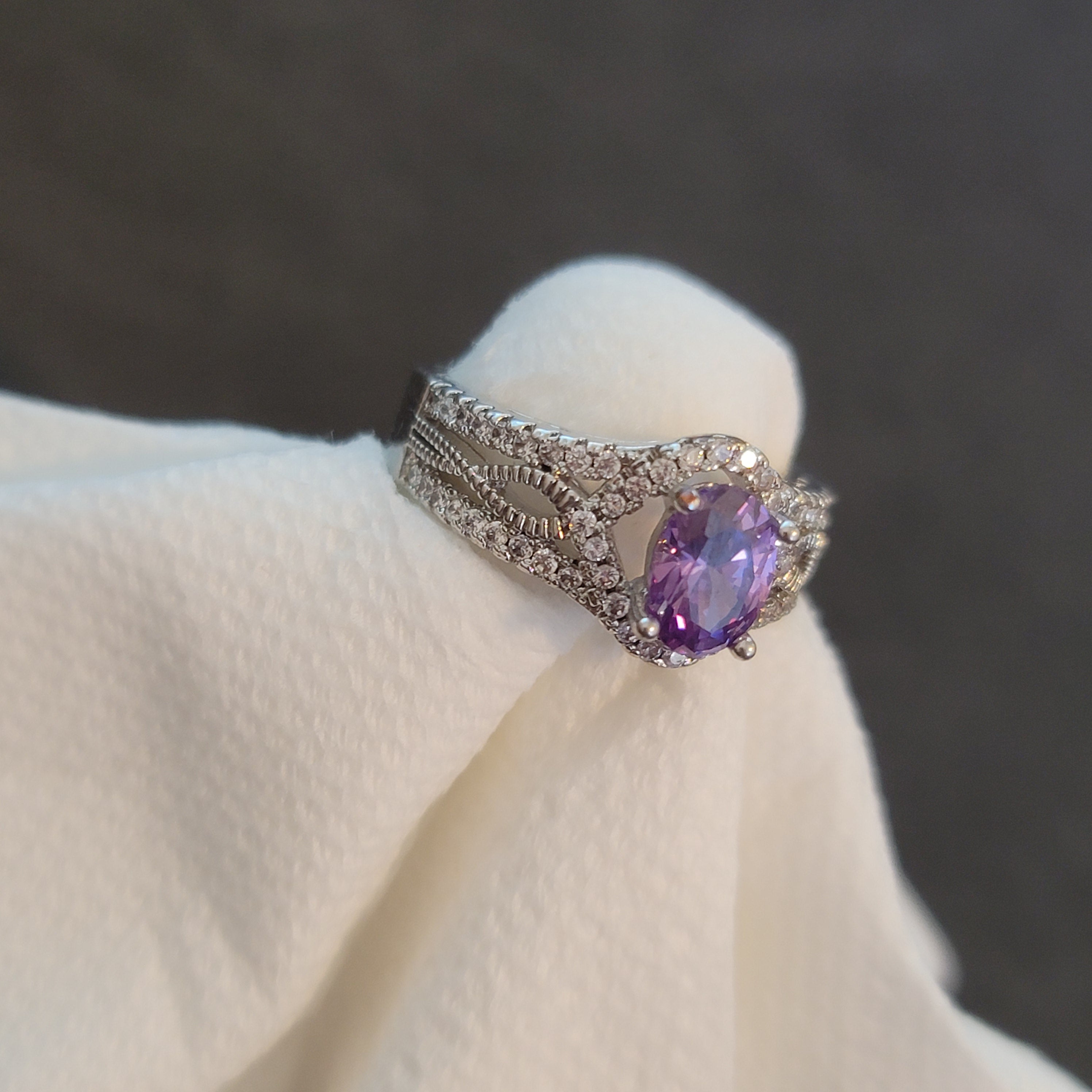 Silver Tone Cocktail Ring
