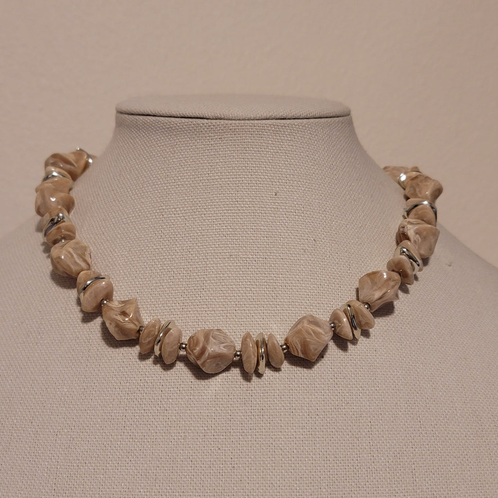 Marble Colored Bead Necklace