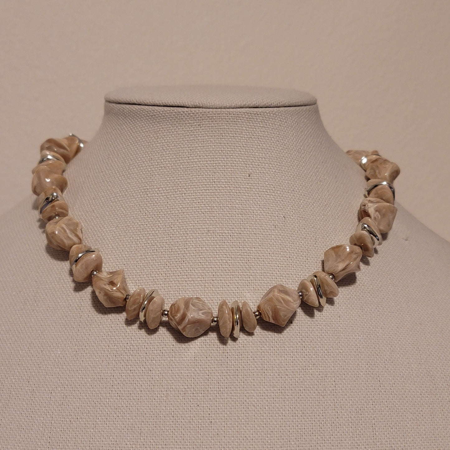 Marble Colored Bead Necklace