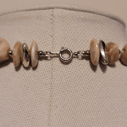 Marble Colored Bead Necklace