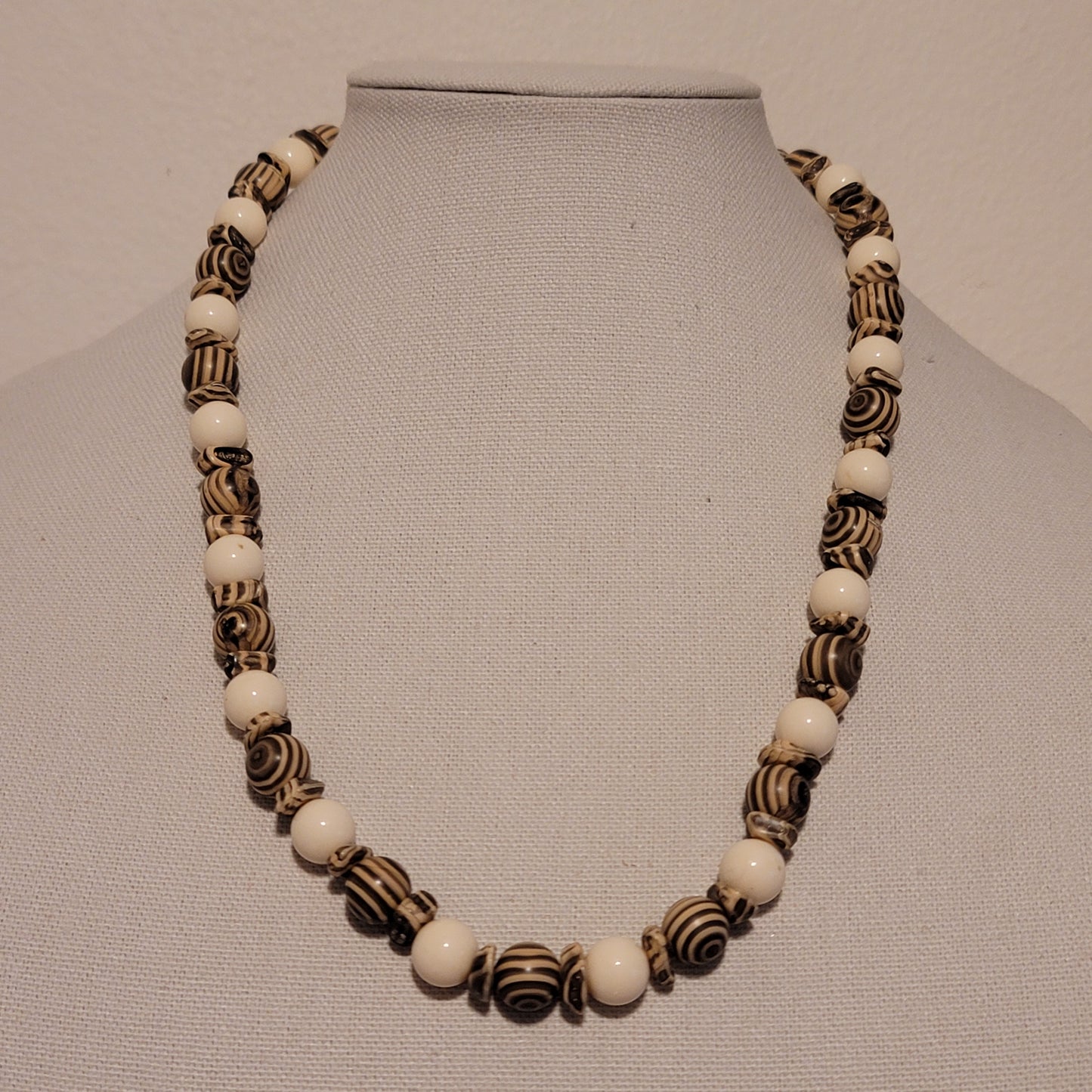 Faux Wood Bead Necklace