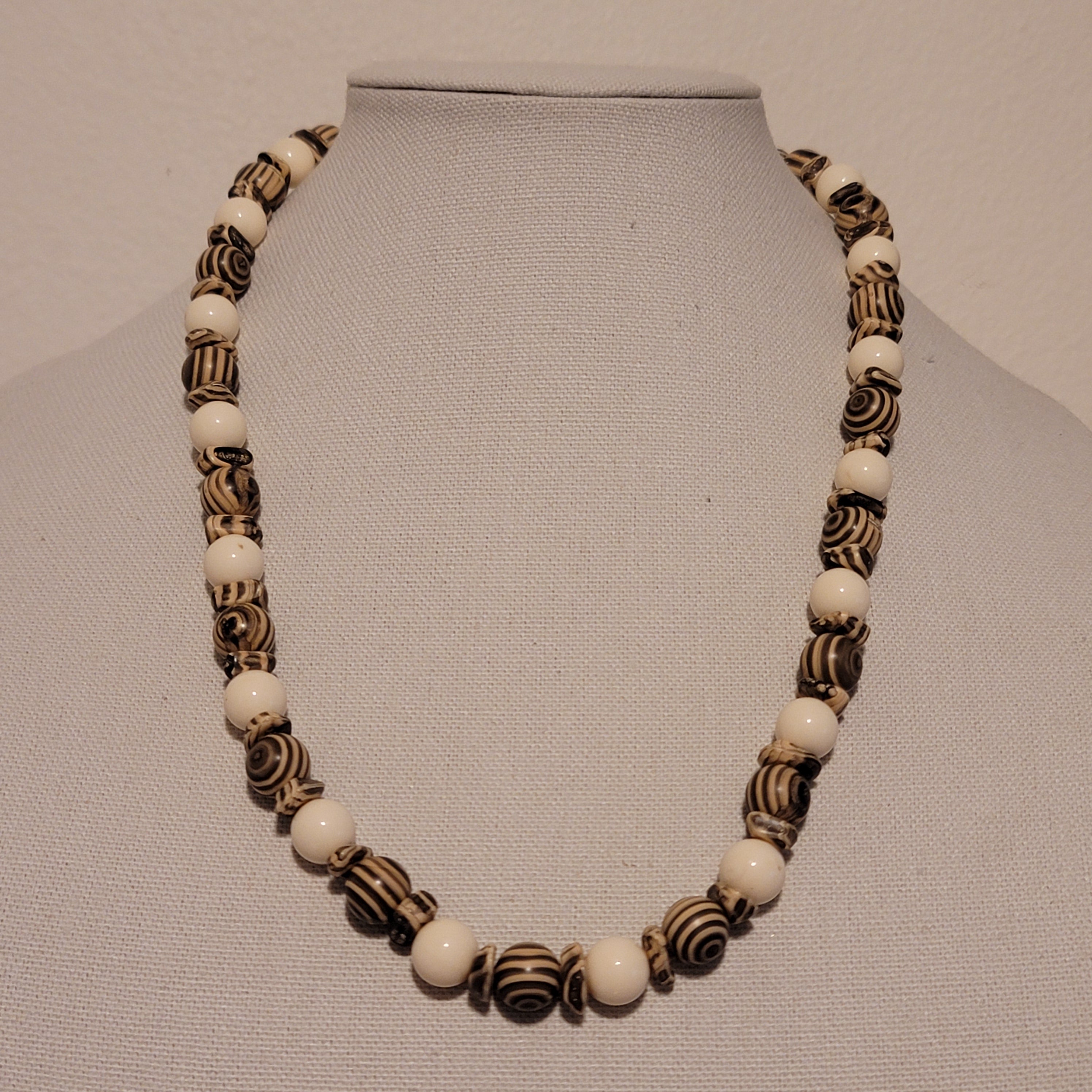 Faux Wood Bead Necklace