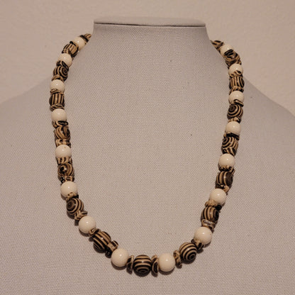 Faux Wood Bead Necklace