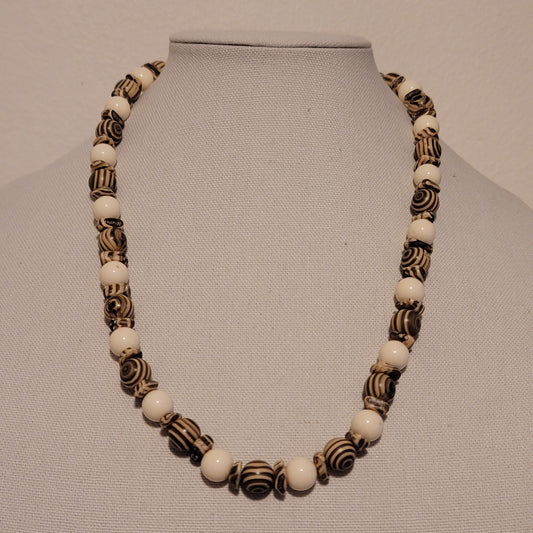 Faux Wood Bead Necklace
