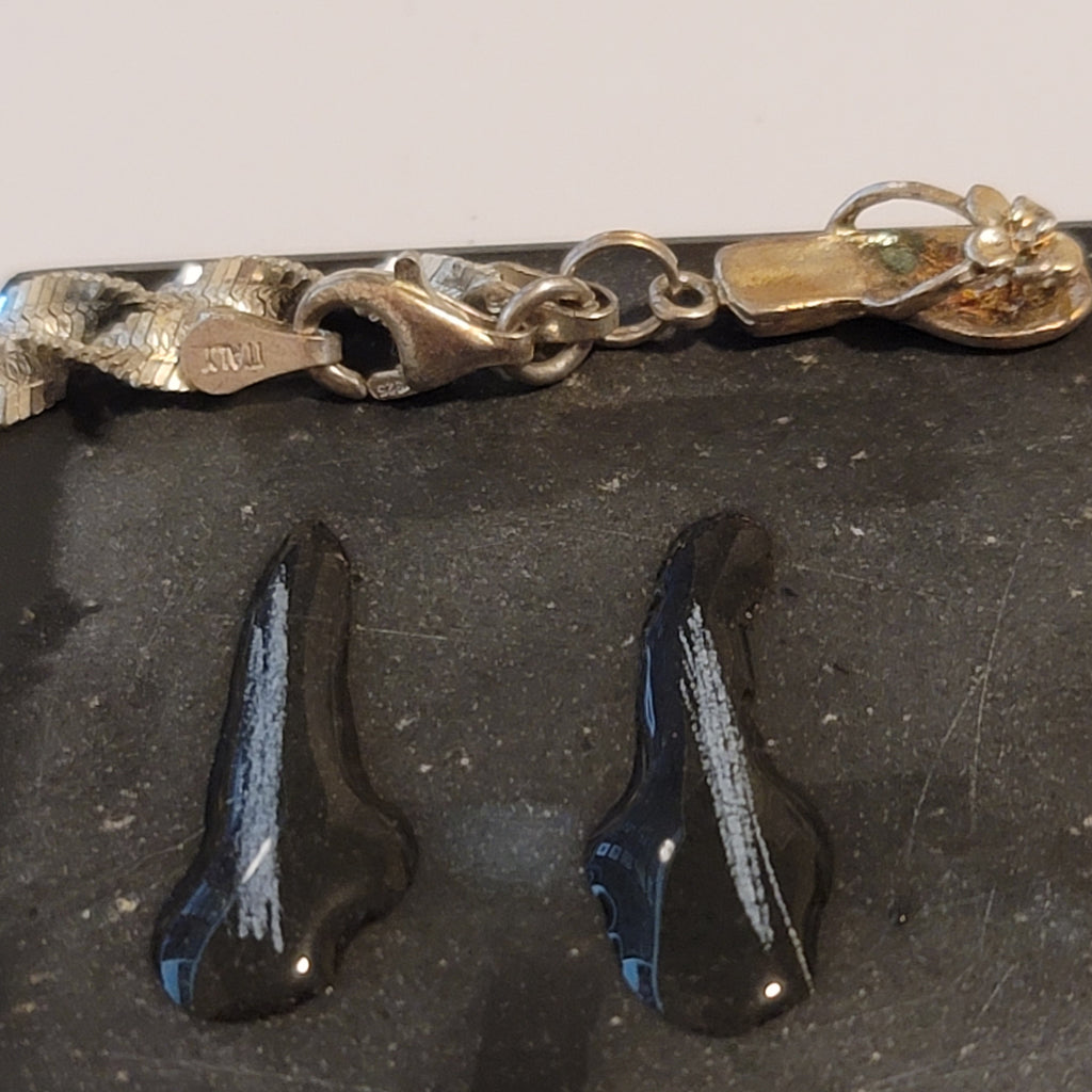 Twisted Herringbone Sterling Silver Chancla Bracelet