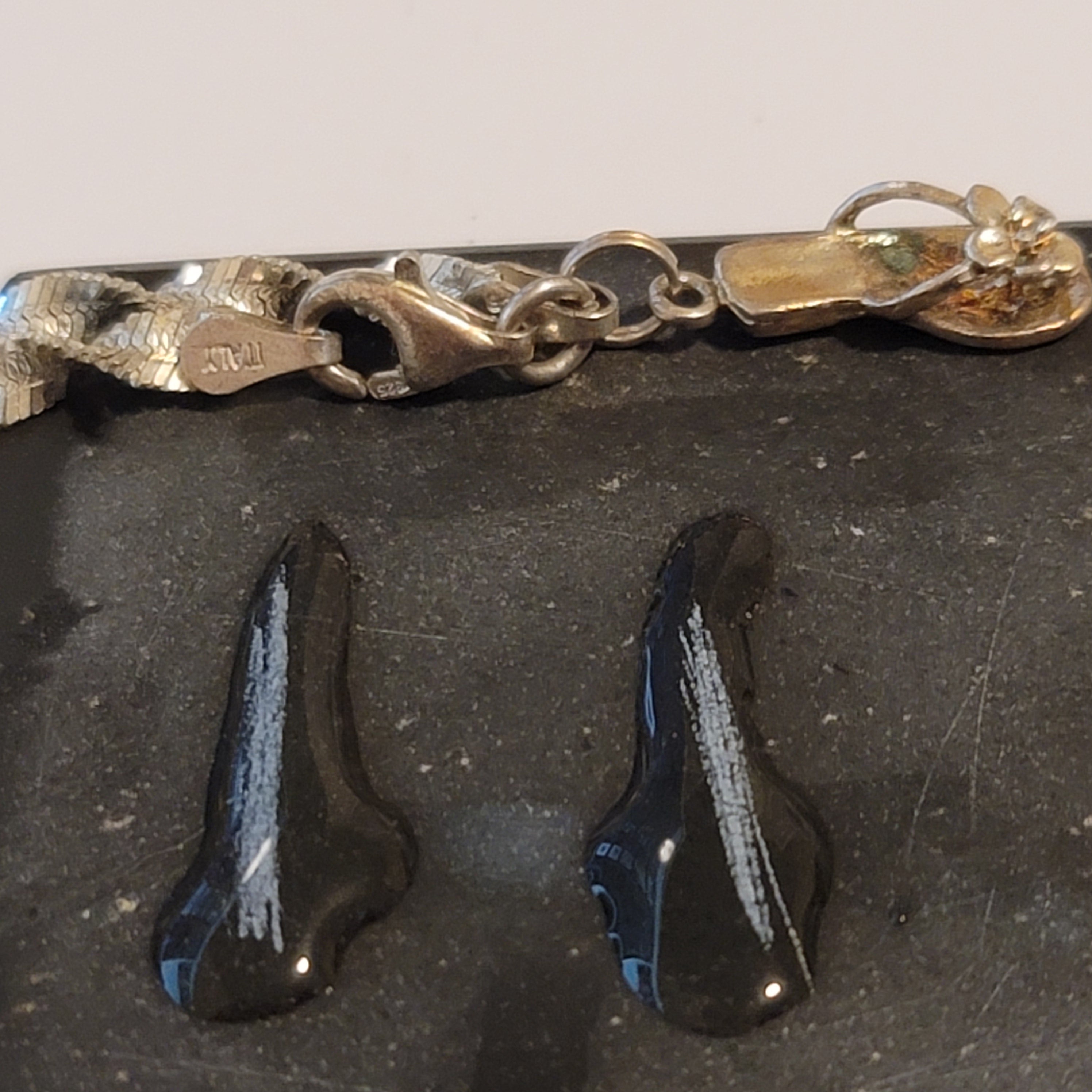 Twisted Herringbone Sterling Silver Chancla Bracelet