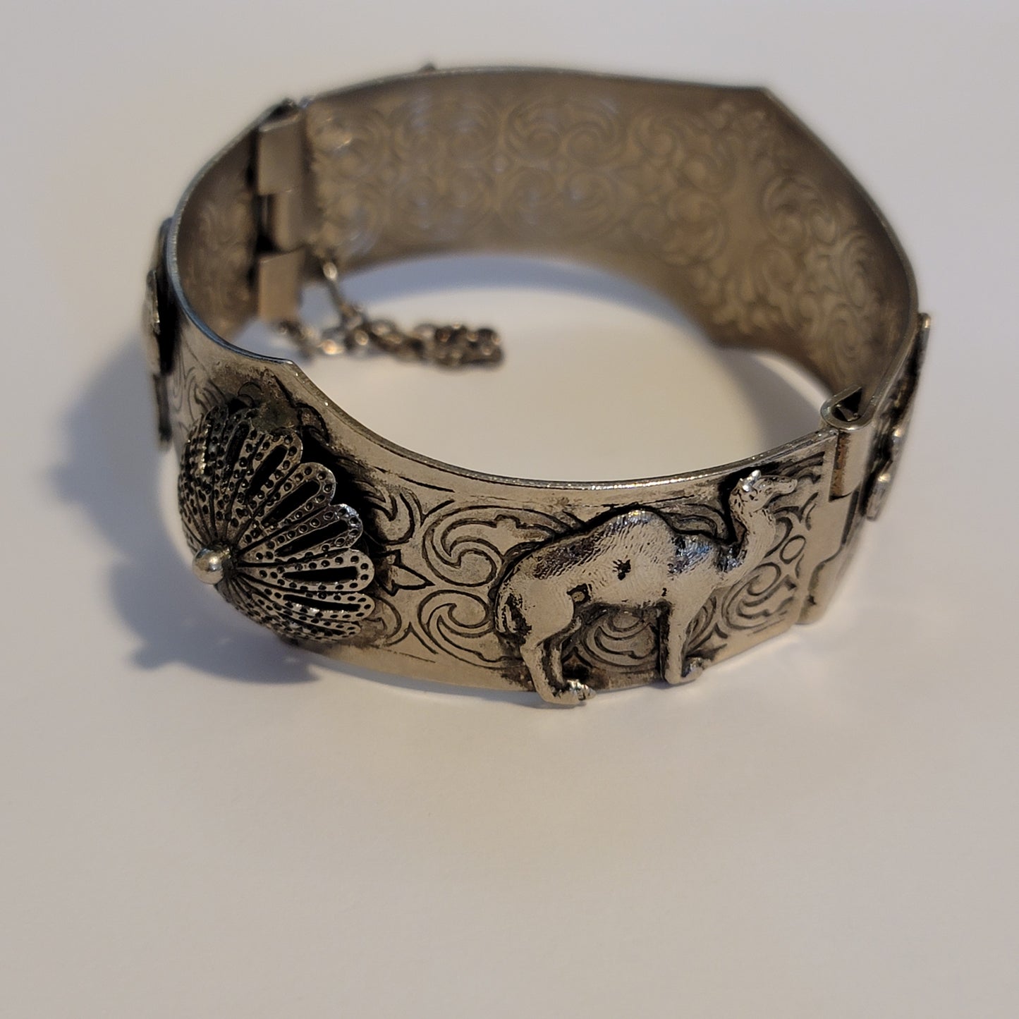 Silver Tone hinge Hamsa Camel Bracelet