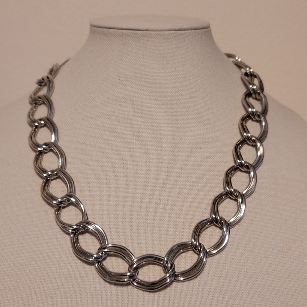 Vintage Silver Tone Chain Necklace