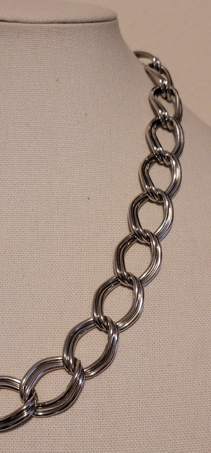 Vintage Silver Tone Chain Necklace