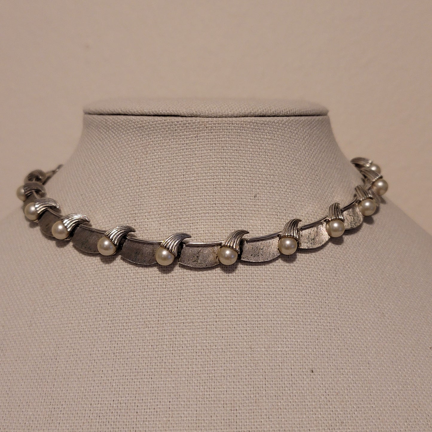 Vintage Trifari Silver Tone Choker Necklace