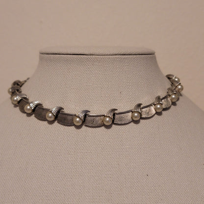 Vintage Trifari Silver Tone Choker Necklace