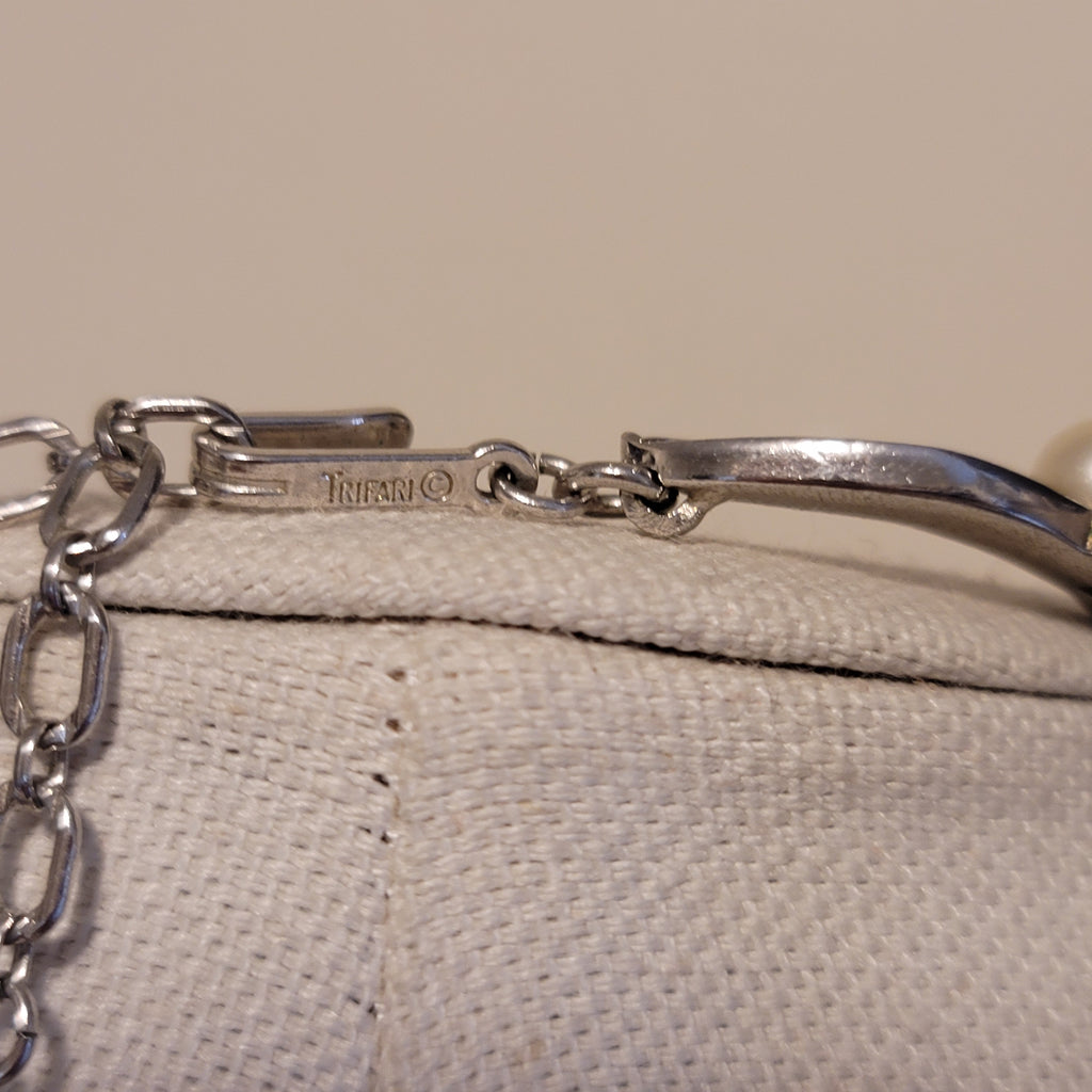 Vintage Trifari Silver Tone Choker Necklace