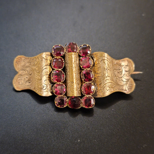 Vintage Garnet Brooch