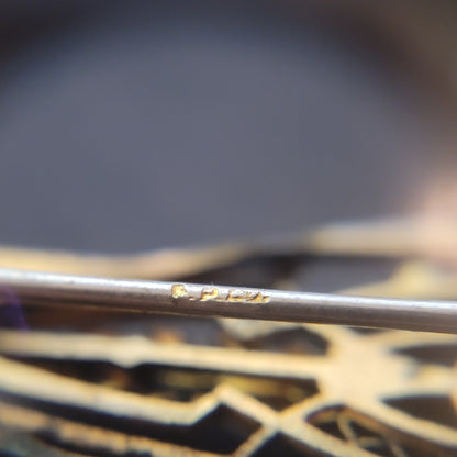 Vintage Gold Tone Blue Stone Brooch