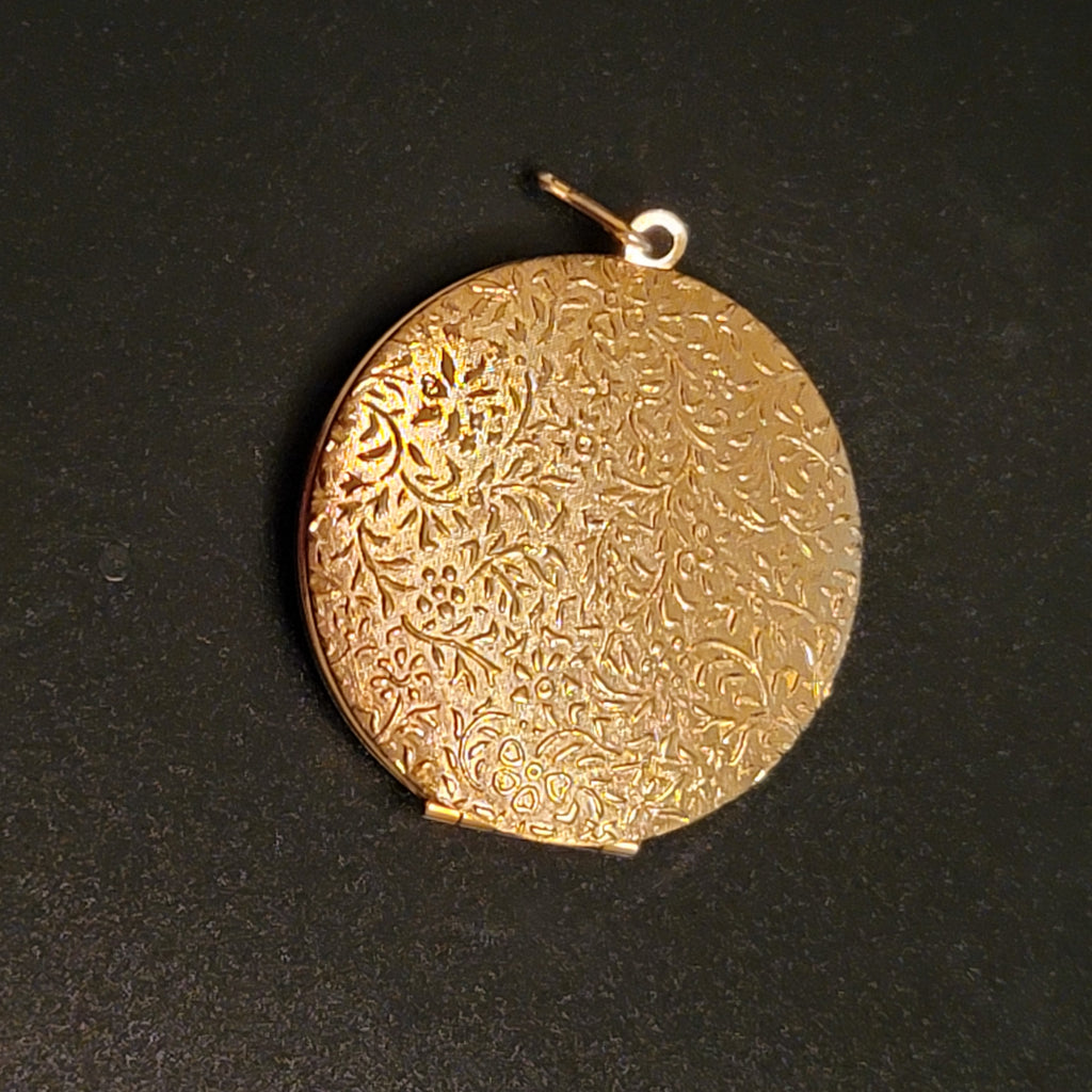 Vintage Monogram Gold Tone Round Locket