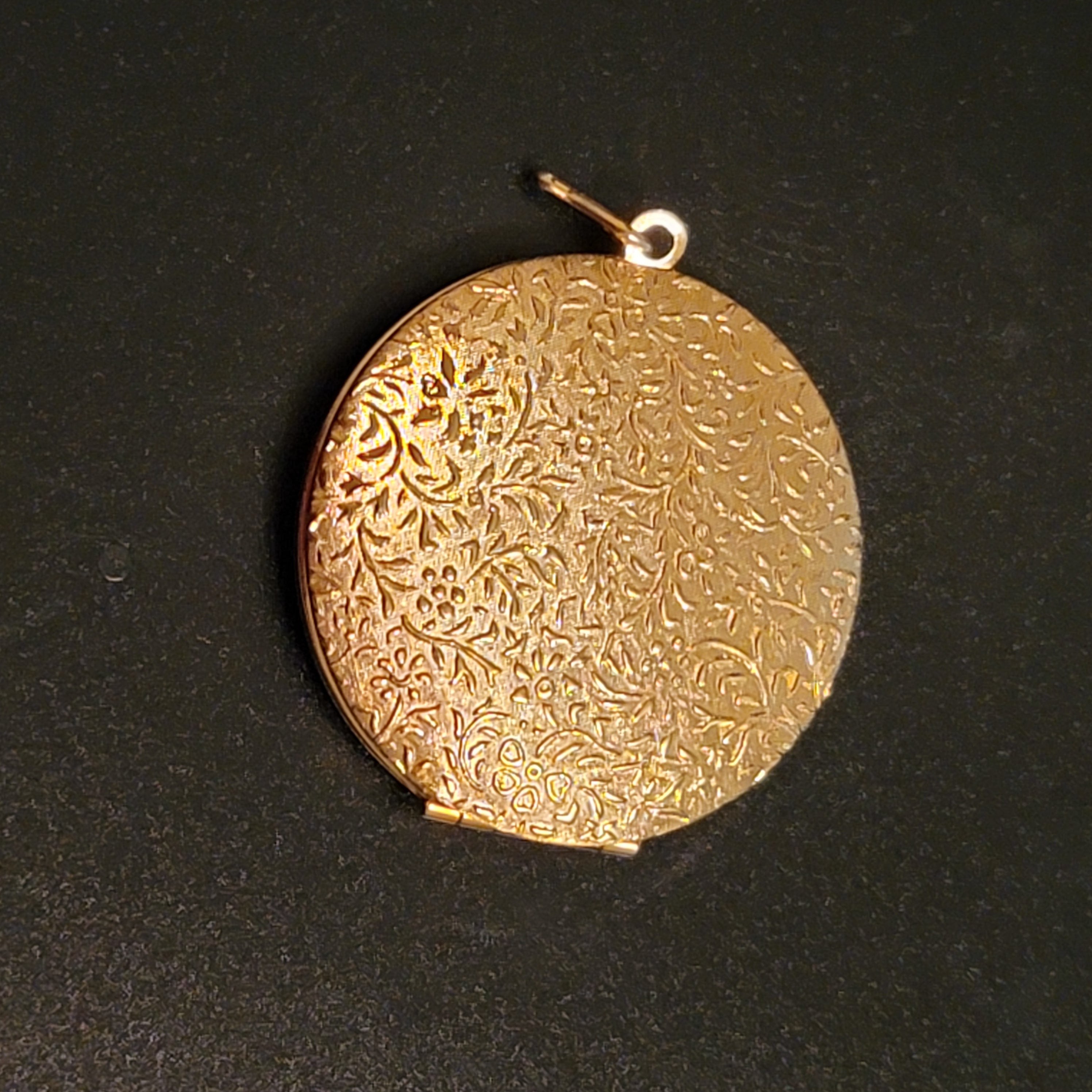 Vintage Monogram Gold Tone Round Locket
