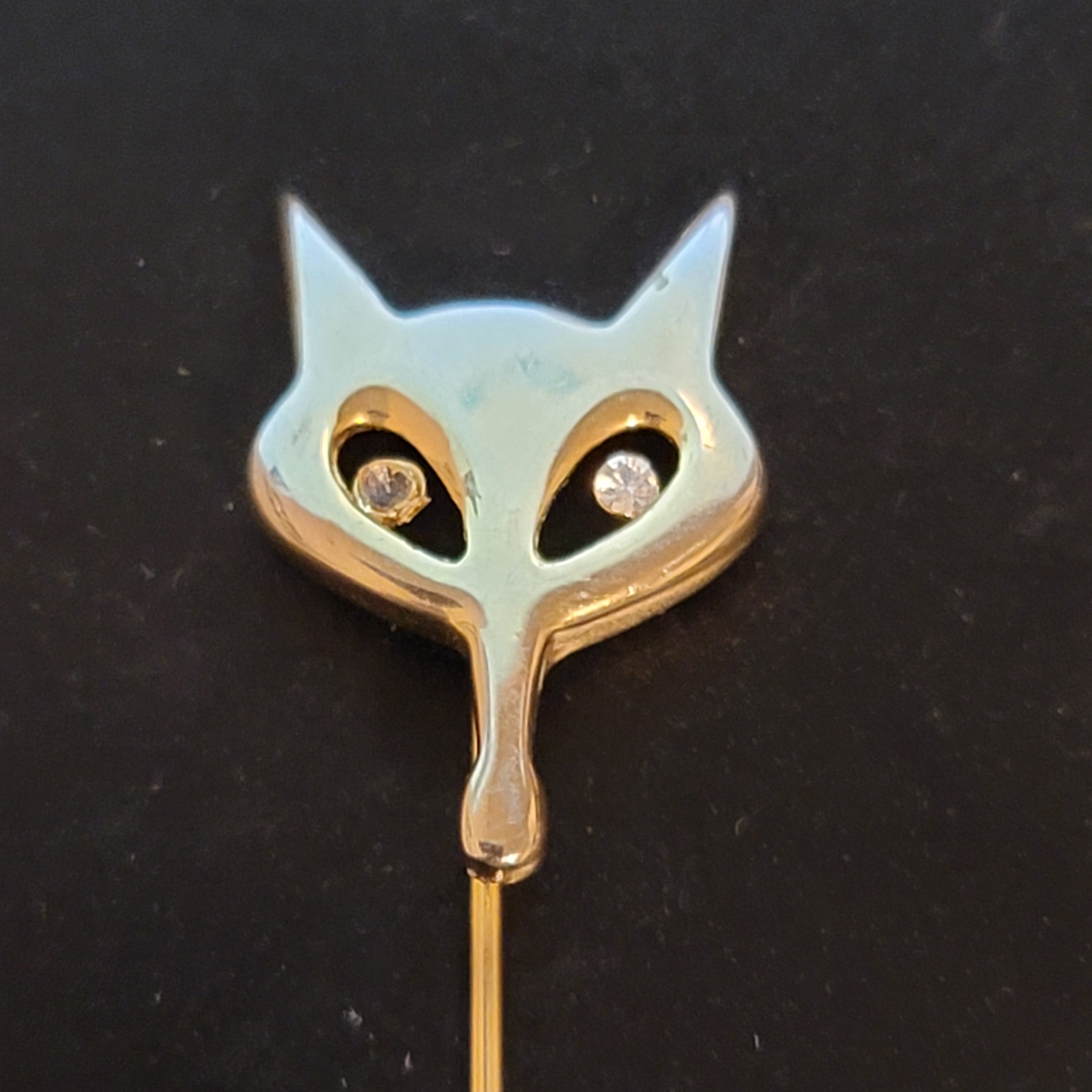 Gold Tone Fox Stick Pin