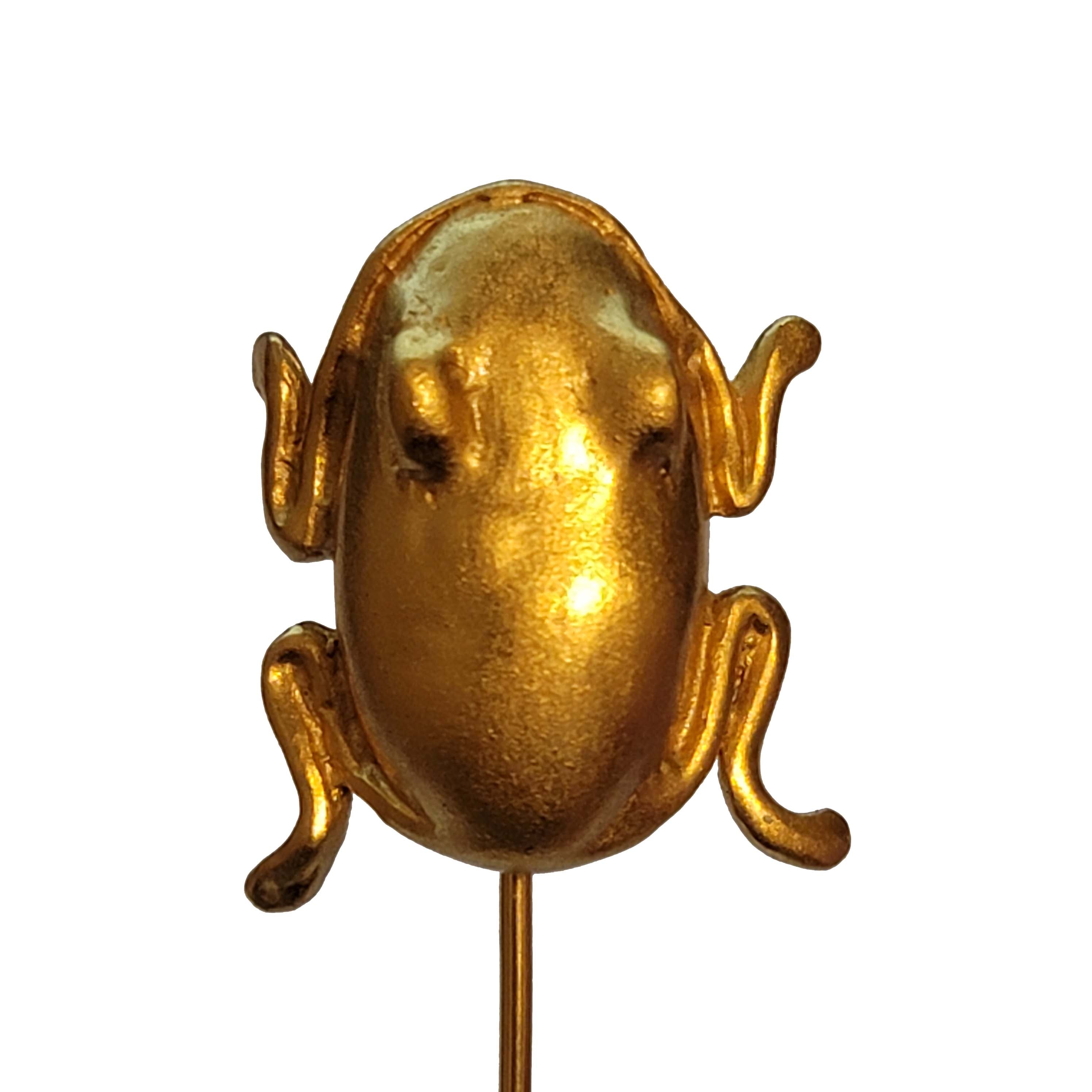 Gold Tone Frog Stick Pin