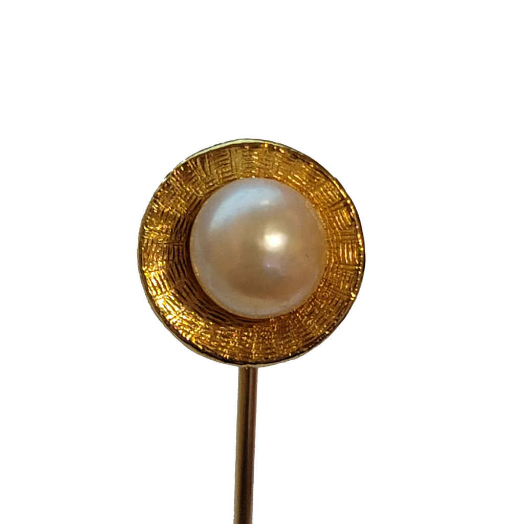 Gold Tone Simulated Pearl Stick Pin