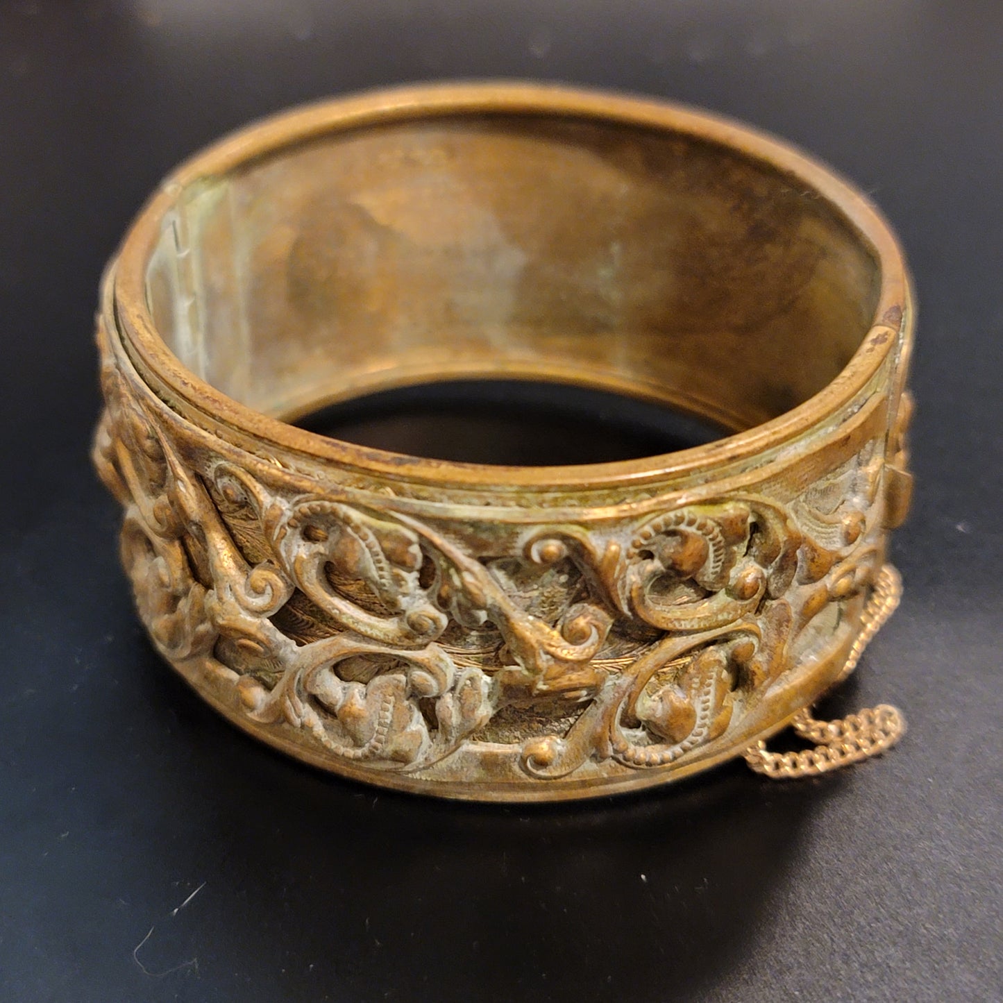 Vintage Brass Hinged Bracelet