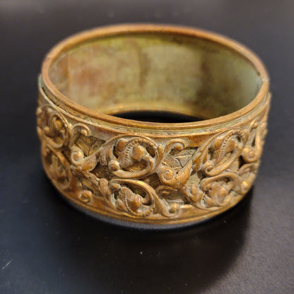 Vintage Brass Hinged Bracelet