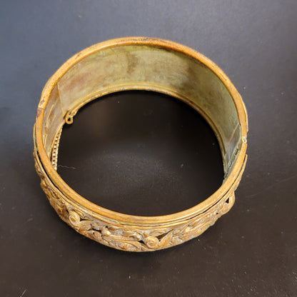 Vintage Brass Hinged Bracelet