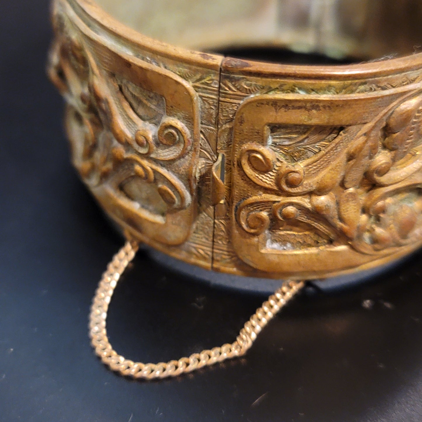 Vintage Brass Hinged Bracelet