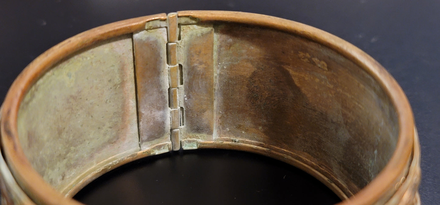Vintage Brass Hinged Bracelet