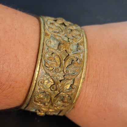 Vintage Brass Hinged Bracelet