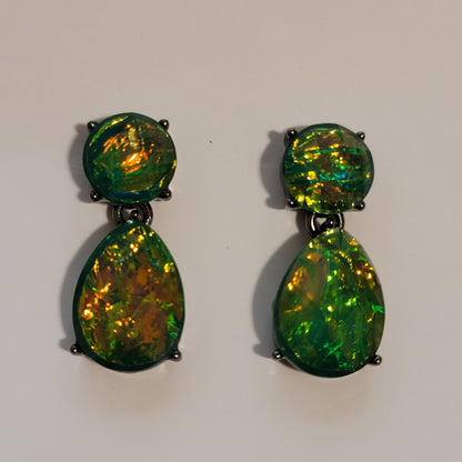 Green Dangle Earrings