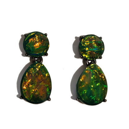 Green Dangle Earrings