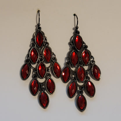 Red Rhinestone Earrings