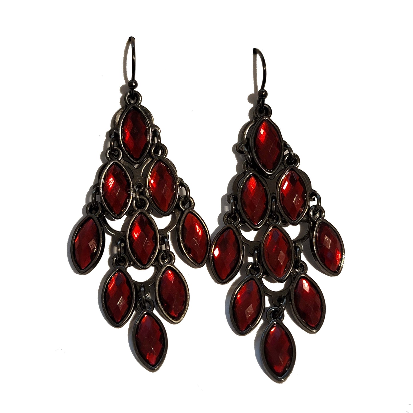 Red Rhinestone Earrings