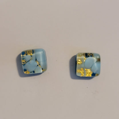 Small Square Murano Glass Stud Earrings