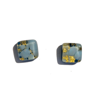 Small Square Murano Glass Stud Earrings