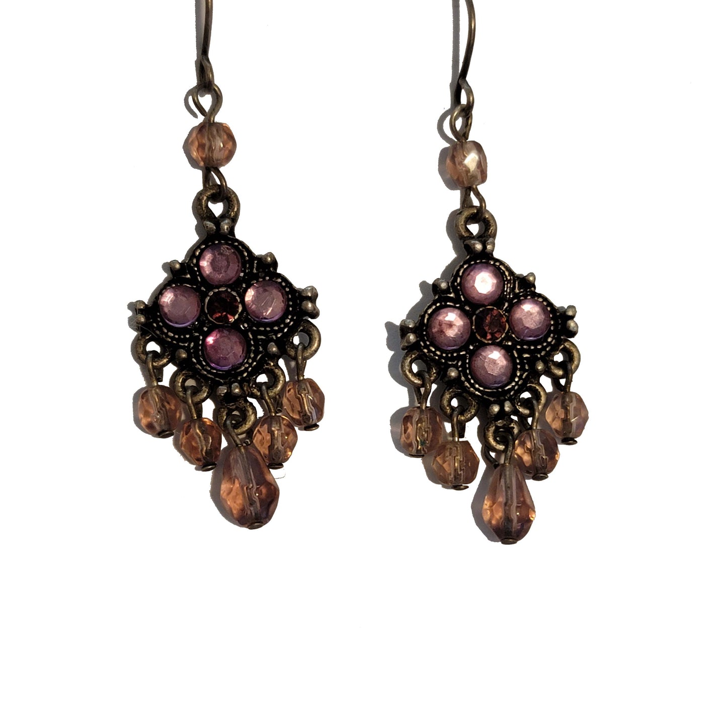 Pink & Silver Dangle Earrings