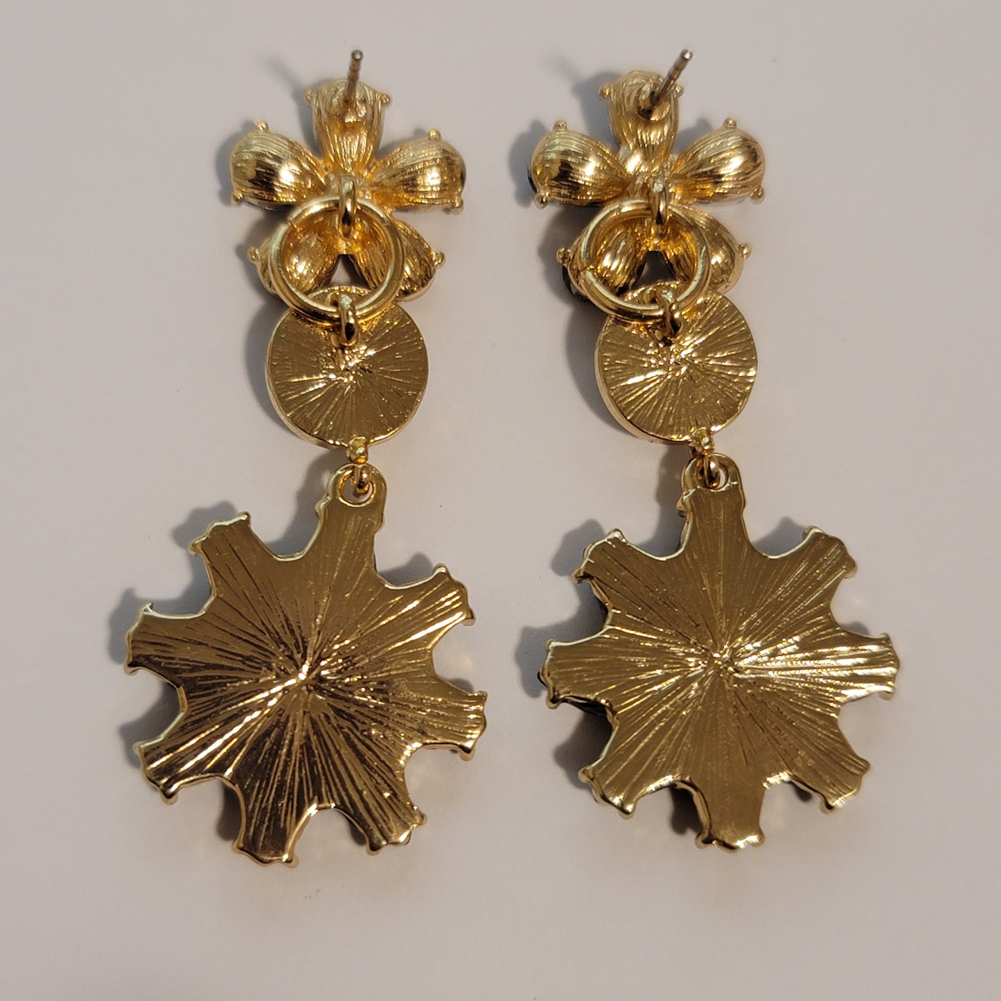 Black & Gold Rhinestone Earrings