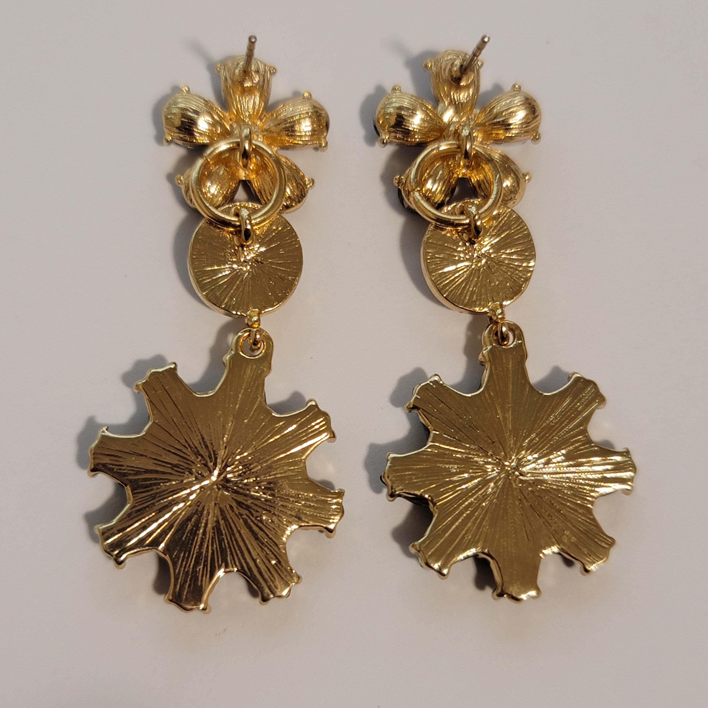Black & Gold Rhinestone Earrings