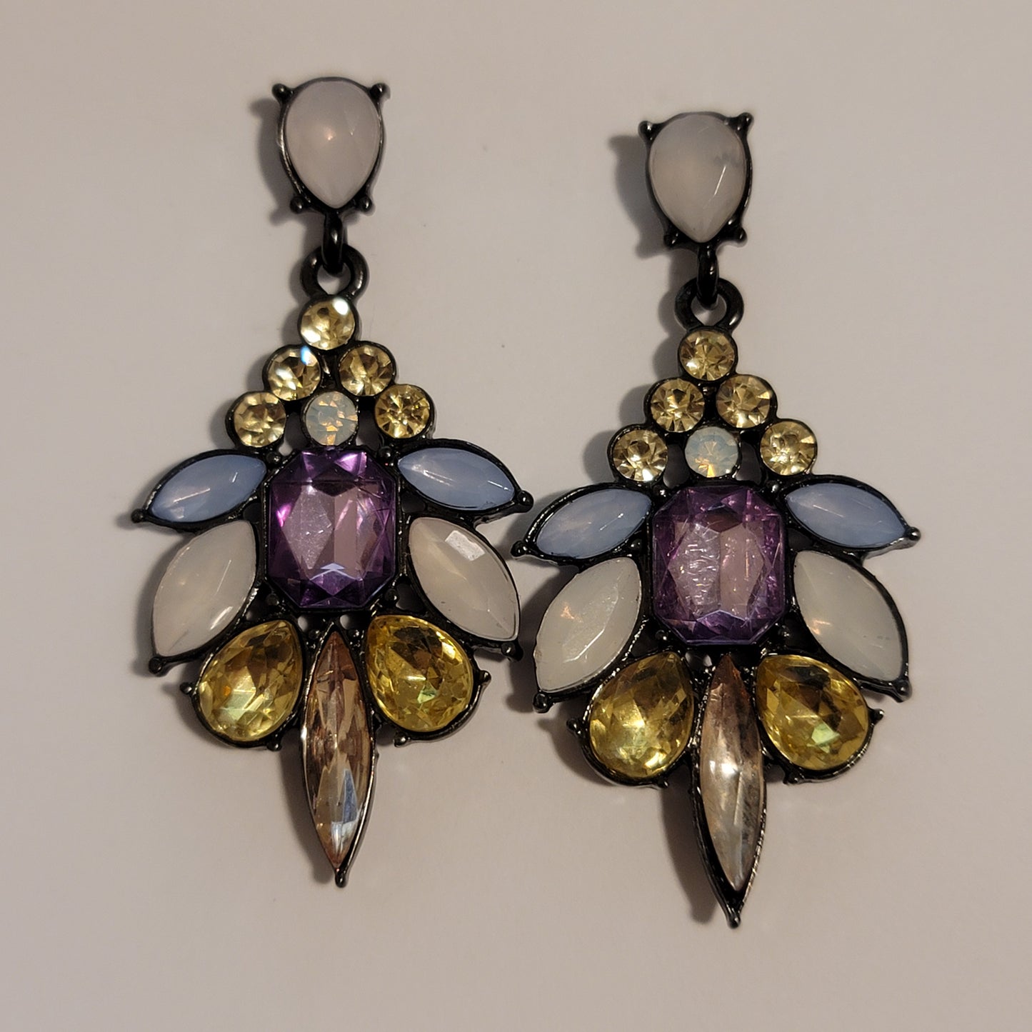 Multi-Colored Rhinestone Earrings