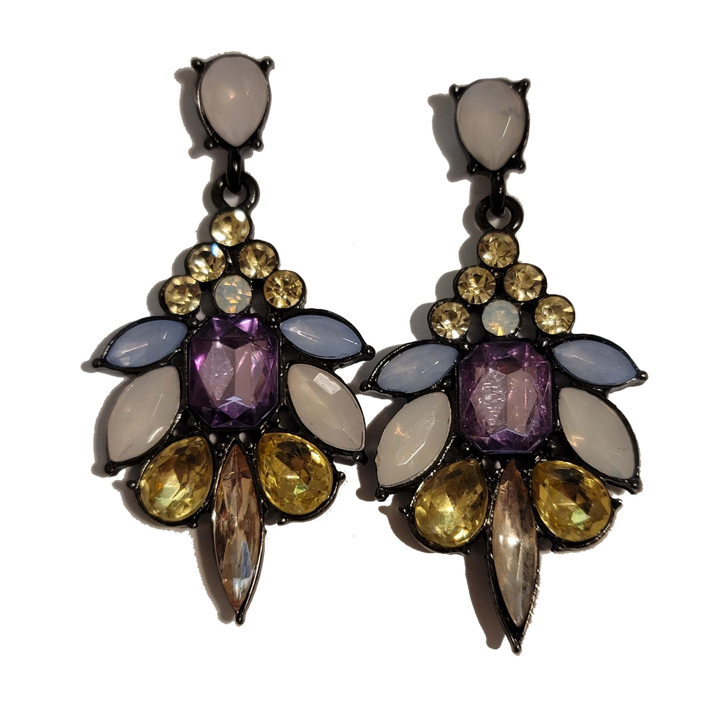 Multi-Colored Rhinestone Earrings