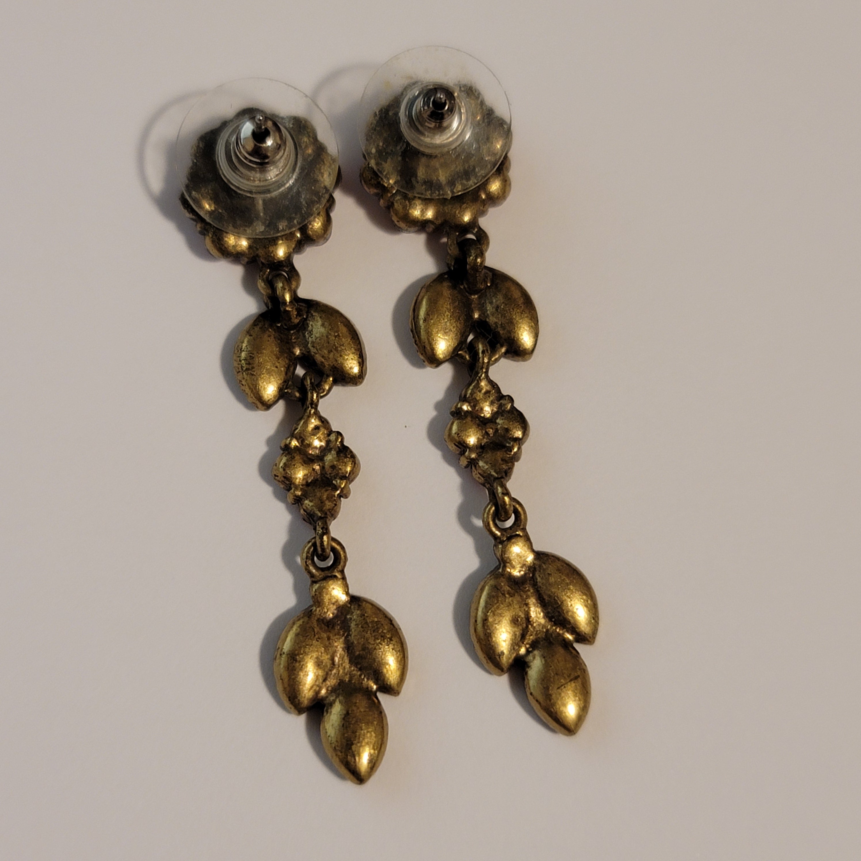 Red & Gold Rhinestone Earrings