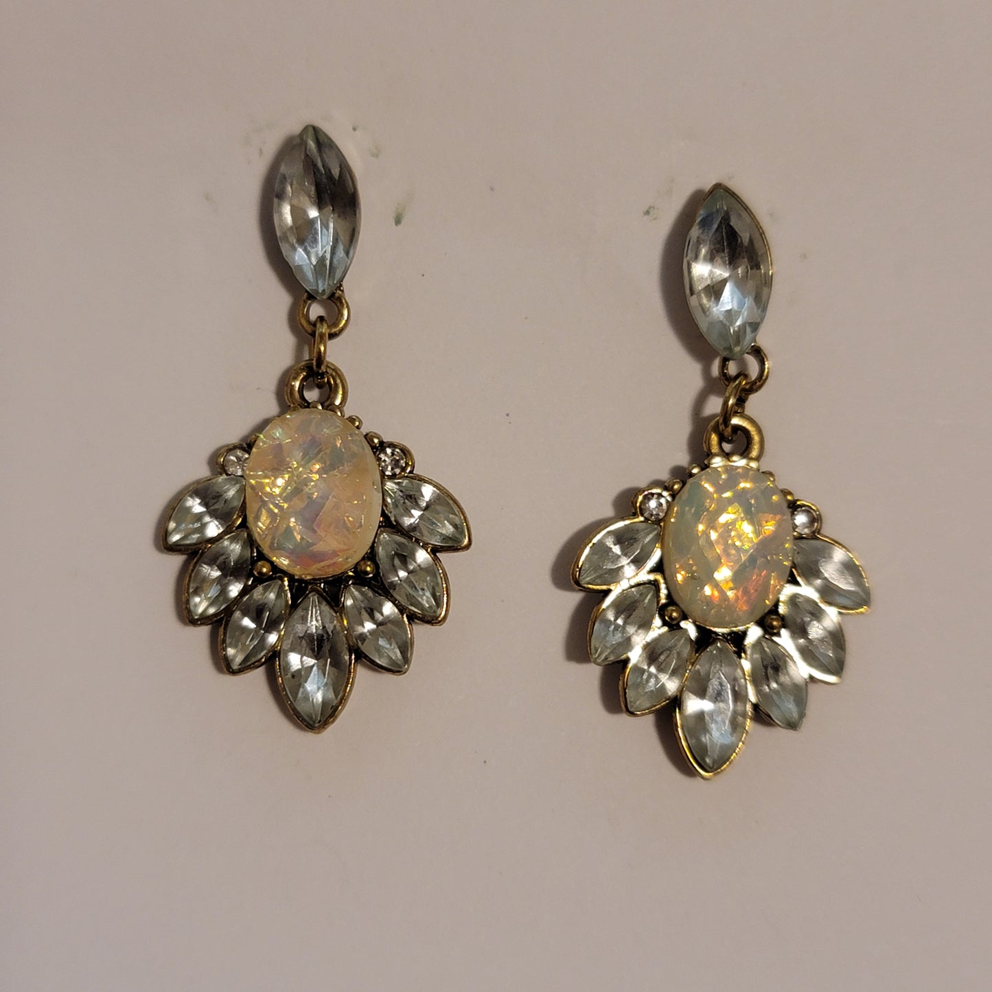 Gold Tone Rhinestone Earrings