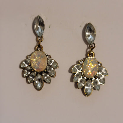 Gold Tone Rhinestone Earrings